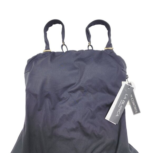 La Blanca Womens Black One-Piece Swimsuit With Adjustable Straps  Size 14 - Picture 5 of 7